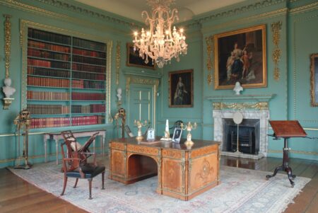 Mr Wood's library with Chippendale furniture